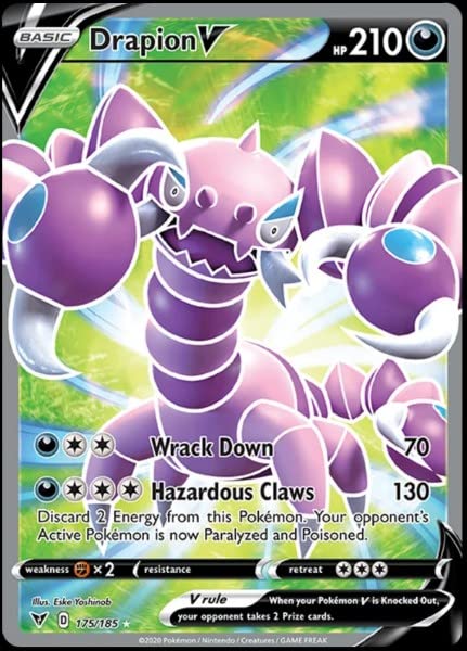 ポケモンカード 英語版 海外限定 ドラピオンV SR drapion V Pokemon - Drapion V - 175/185 - Vivid Voltage - Full Art : Amazon